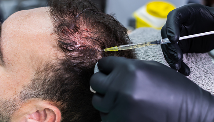 During PRP Hair Treatment